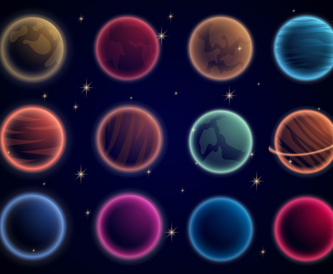 Glowing Planets In Universe