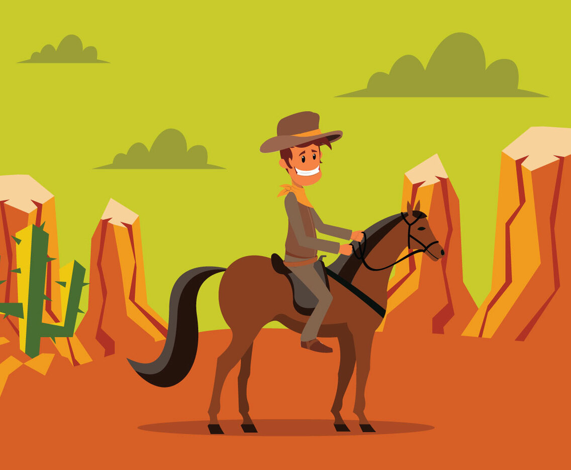 Cowboy Riding A Horse