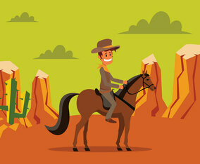 Cowboy Riding A Horse