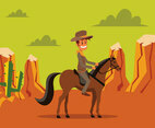 Cowboy Riding A Horse