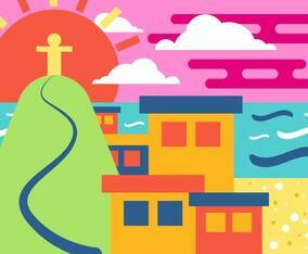 Copacabana Flat Illustration Vector