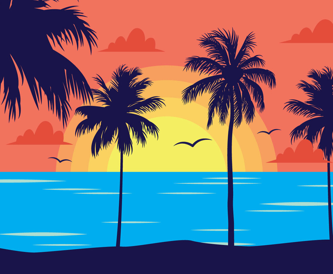 Tropical Sunset Landscape
