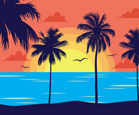 Tropical Sunset Landscape