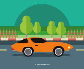 Vector Illustration Of Classic Muscle Car