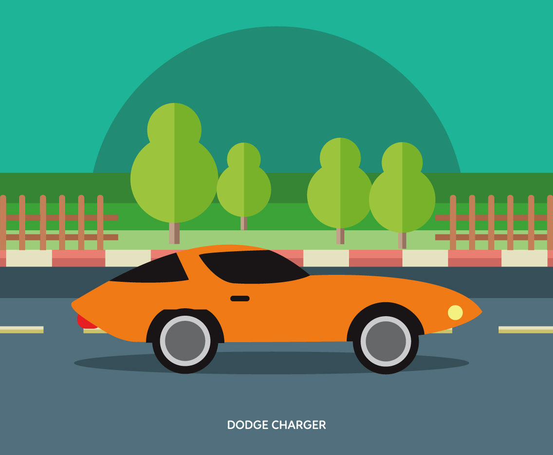 Vector Illustration Of Classic Muscle Car