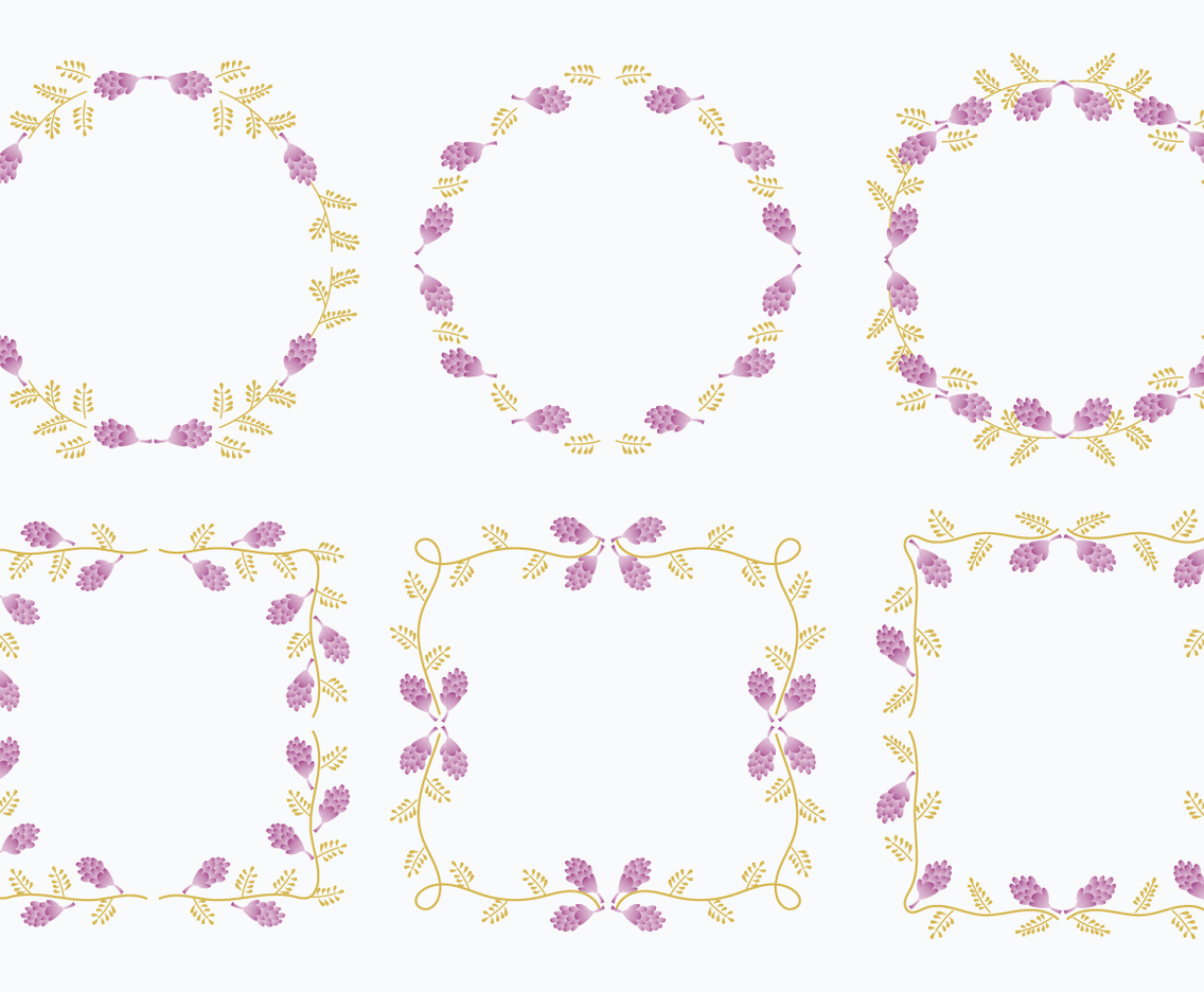 Licorice Flower Frame Template Element Vectors