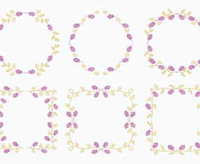 Licorice Flower Frame Template Element Vectors