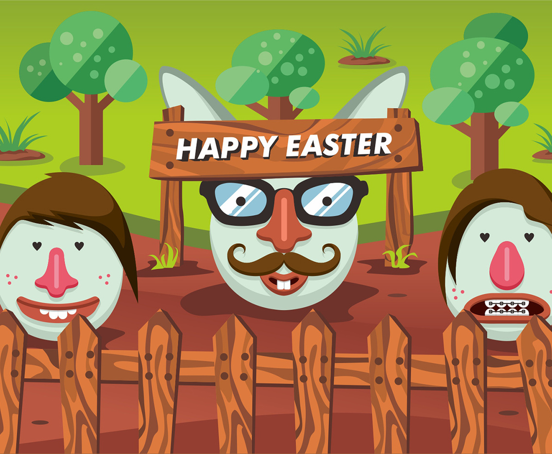 Hipster Easter Vector Design