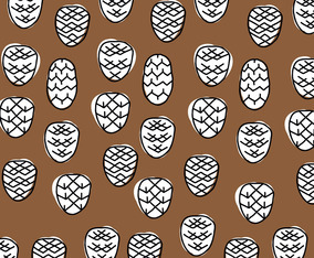 Brown  White Geometrical Pine Cones
