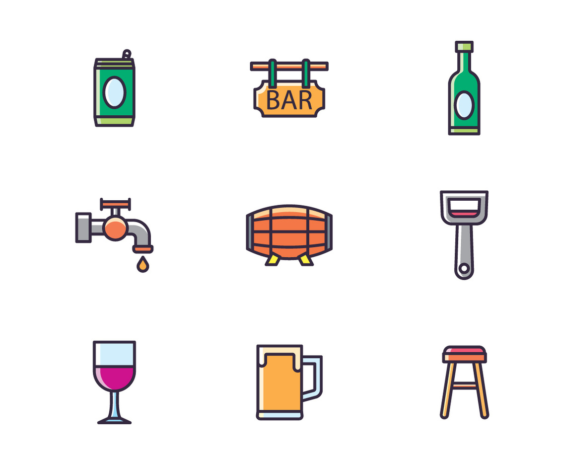 Bar  Drinks Icons