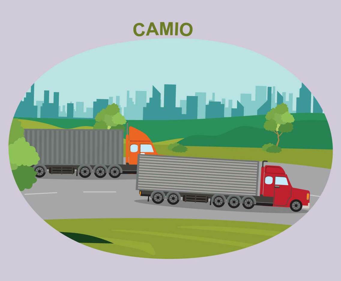 Semi Truck and Cargo Trailer Vector