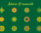 Green and Coral Arabic Ornament Vectors