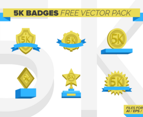 5k Badges Free Vector Pack