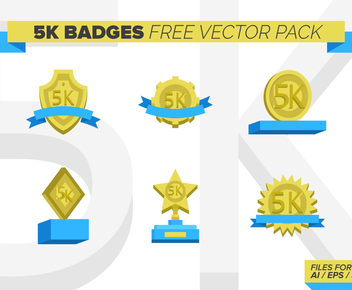 5k Badges Free Vector Pack
