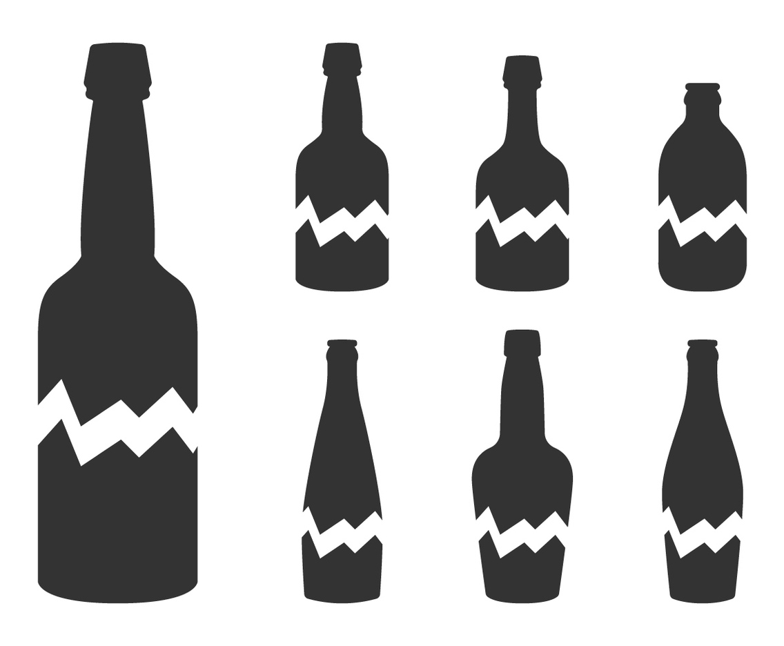 Broken Bottle Silhouette