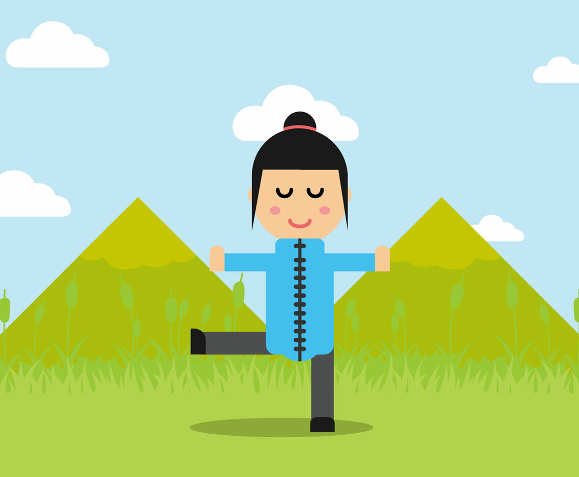 Woman Performs Tai Chi Vector