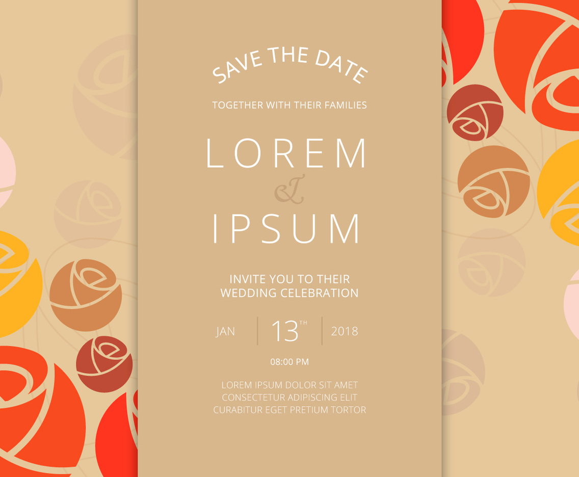 Save The Date, Wedding Invitation Template