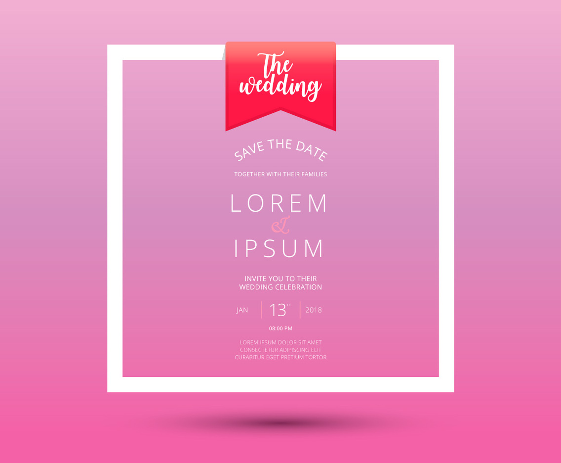 Save The Date, Wedding Invitation Template