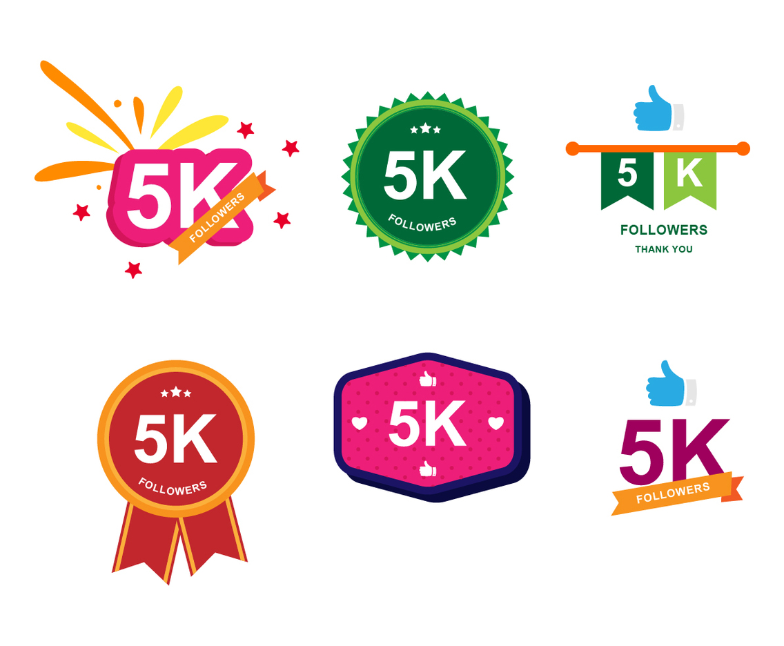 5K Follower Sticker Design