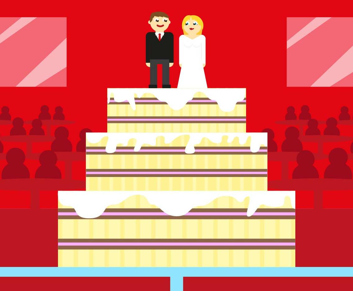 Boda Wedding Cake Vector Illustration