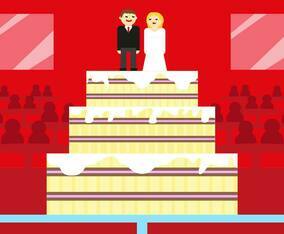 Boda Wedding Cake Vector Illustration