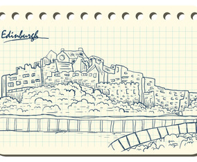 Edinburgh Sketch In Book Illustration