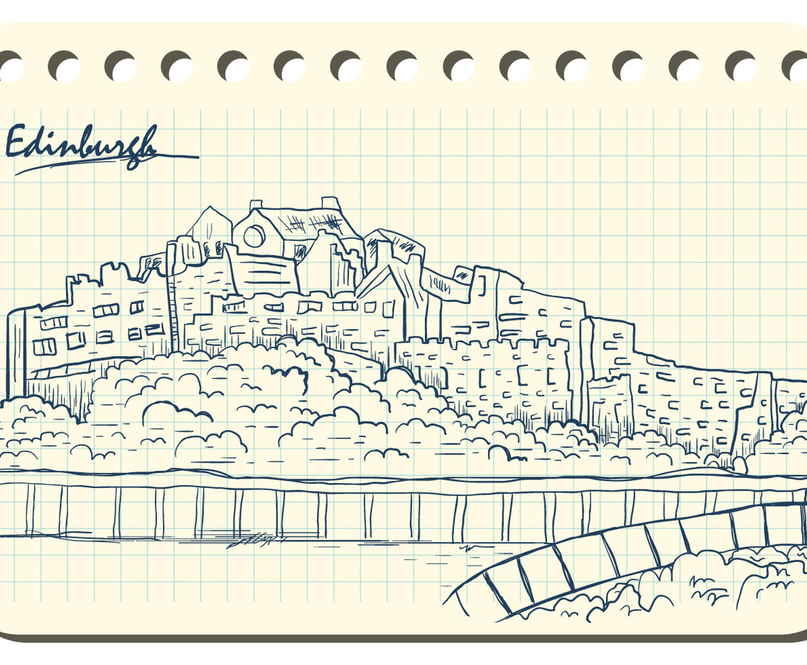 Edinburgh Sketch In Book Illustration