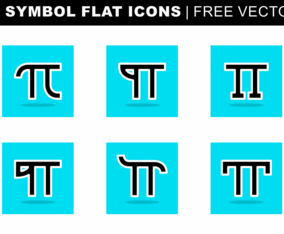 Pi Symbol Flat Icons Free Vector