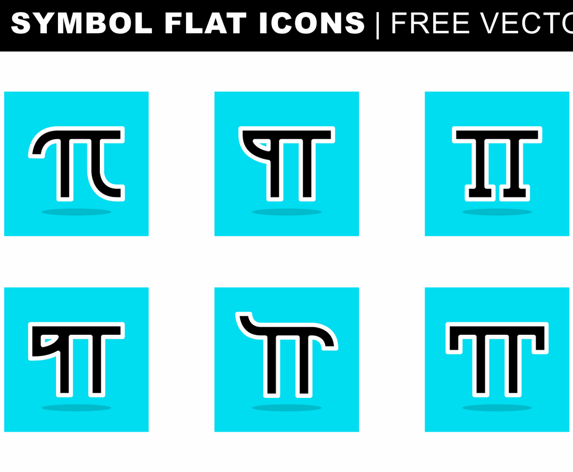 Pi Symbol Flat Icons Free Vector