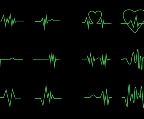 Neon Heart Pulse Icon Vectors