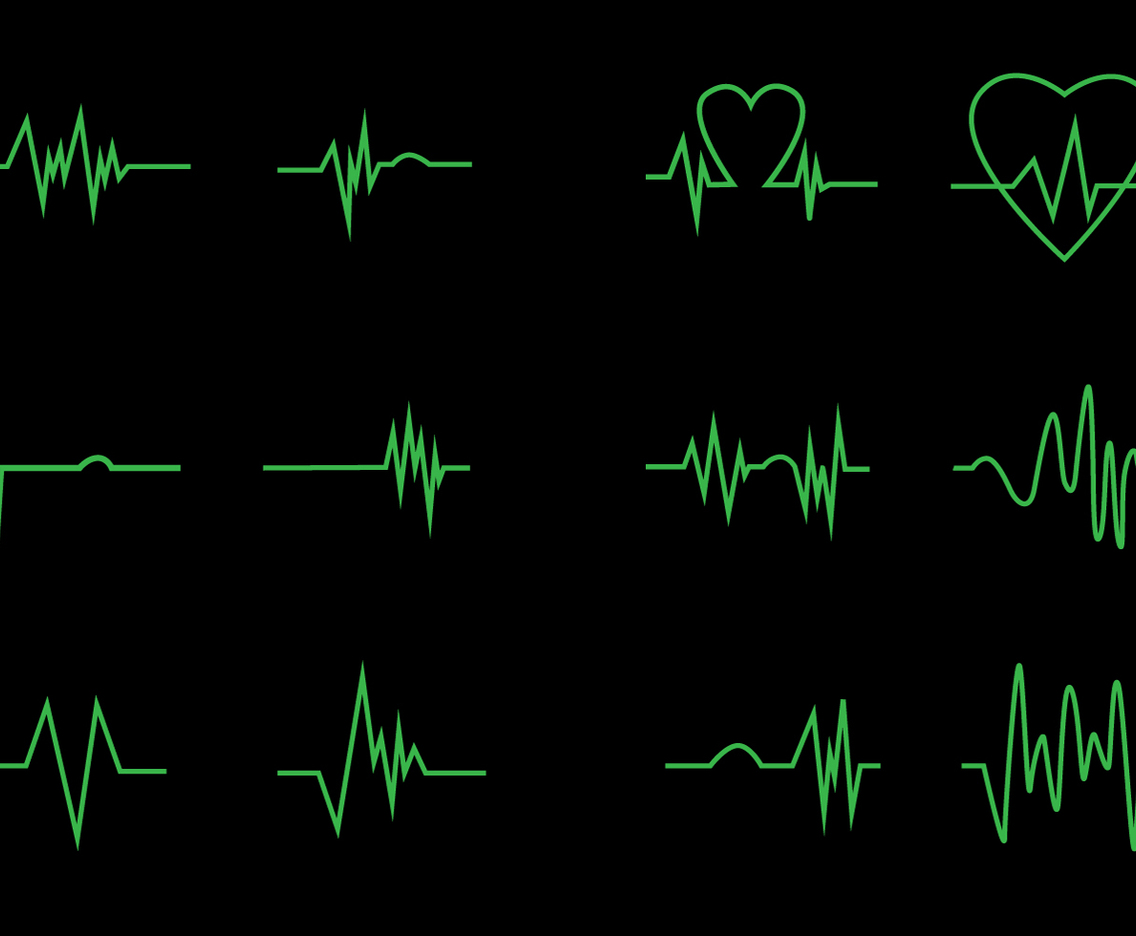 Neon Heart Pulse Icon Vectors