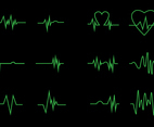 Neon Heart Pulse Icon Vectors