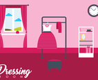 Girl Dressing Room Vector