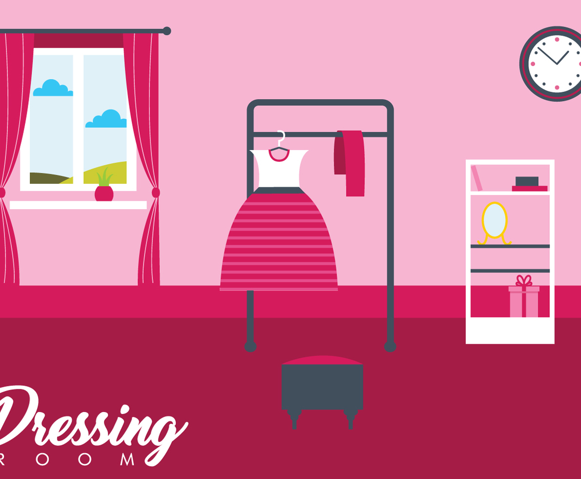 Girl Dressing Room Vector