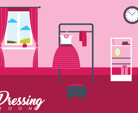 Girl Dressing Room Vector
