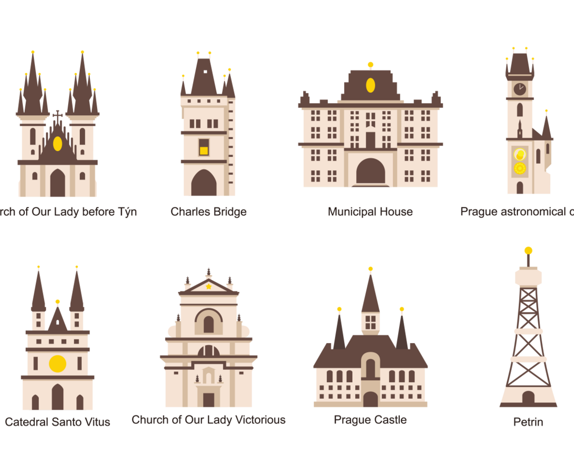 Prague Icons Vector