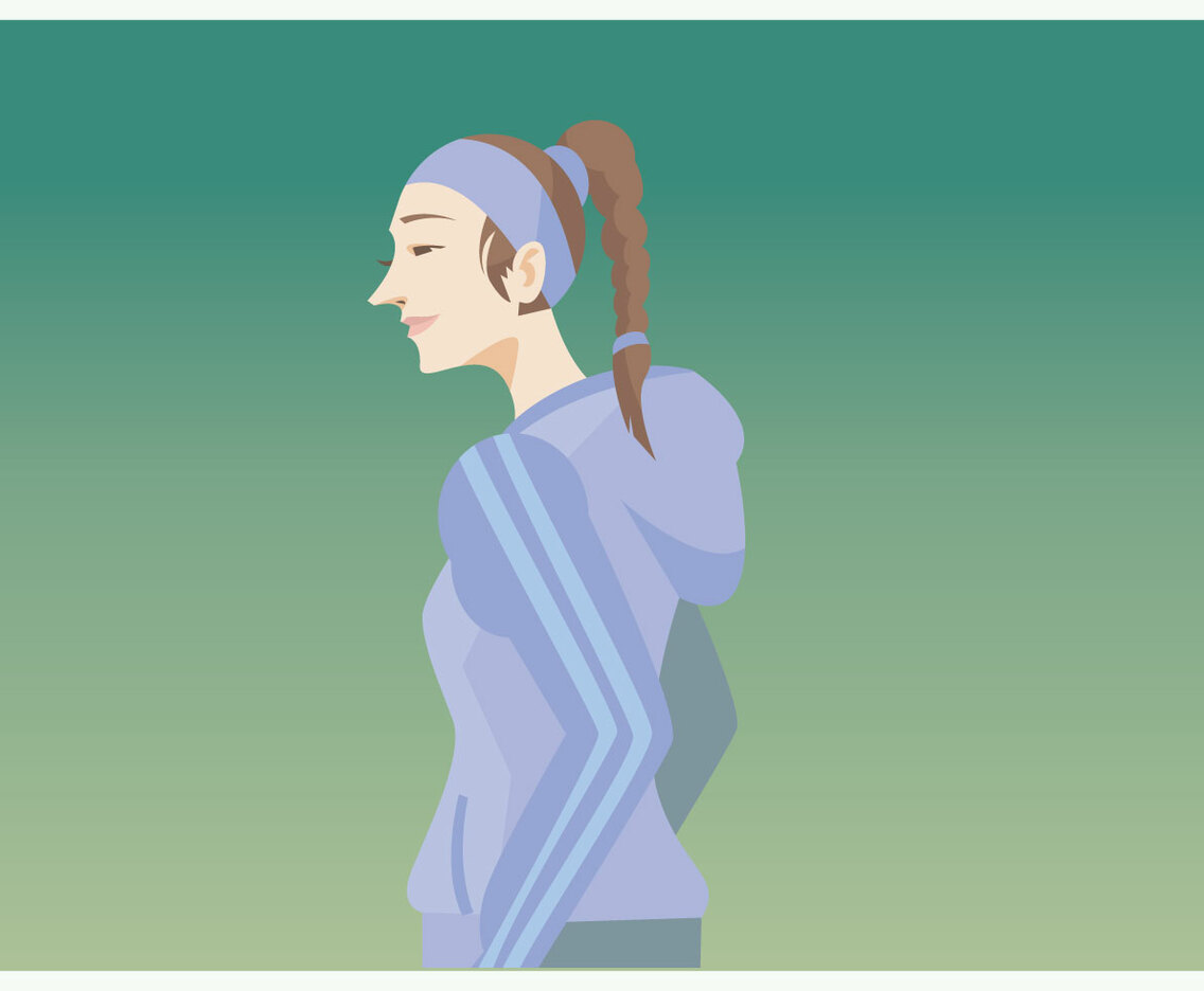 Sporty Girl With Plait Vector