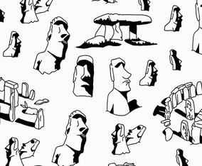 Black  White Easter Island