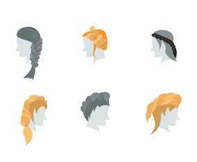 Free Girl Hair Style Collection Vectors