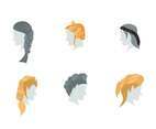Free Girl Hair Style Collection Vectors