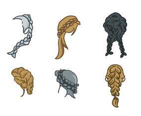 Free Girl Hair Style Collection Vectors