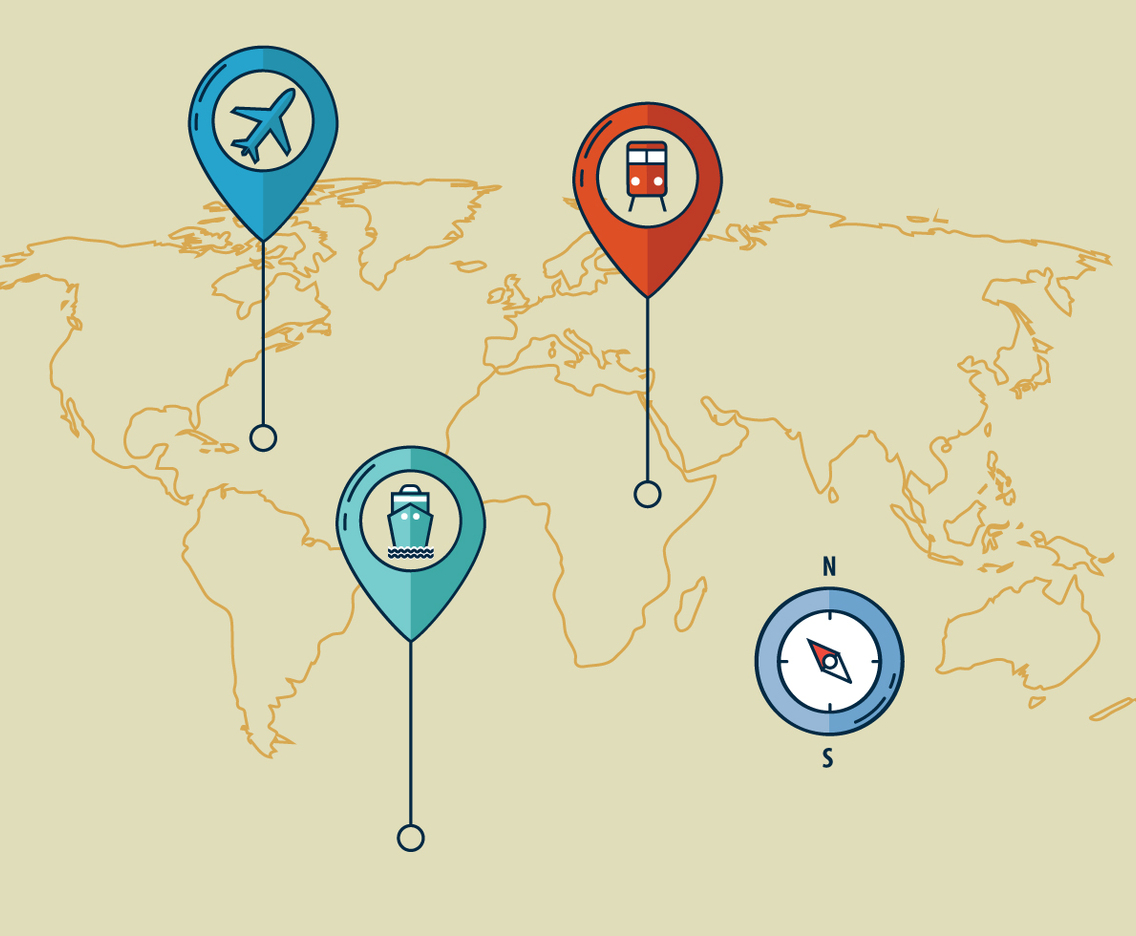 World Map Transport Icon