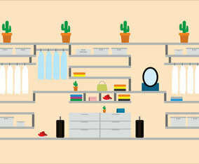 Modern Flat Dressing Room Icons