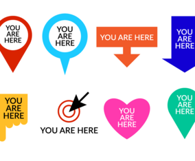 Set Of You Are Here Symbol Vector