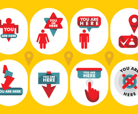 You Are Here Vector Icons