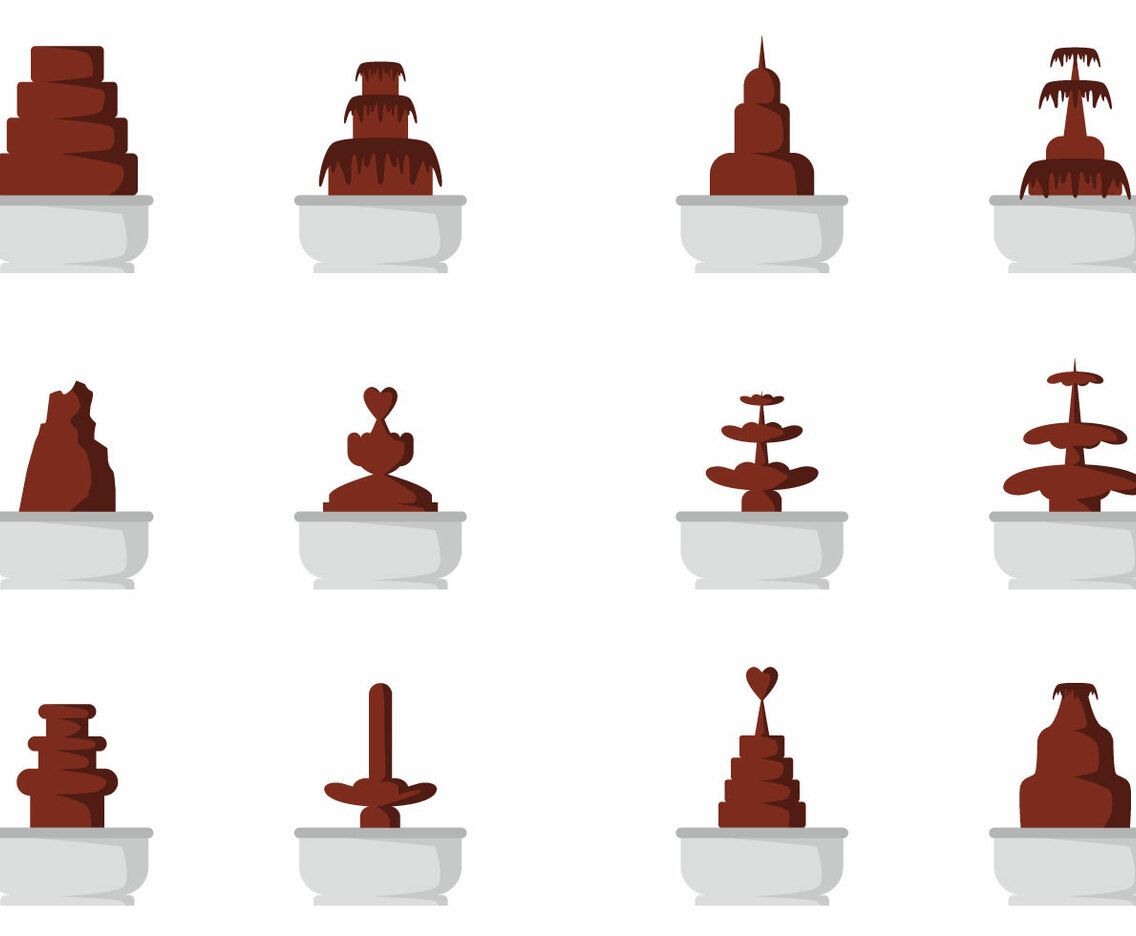 Set Of Chocolate Icon Vectors