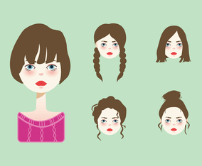 Girl Hairstyle Vector