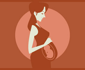 Pregnant Woman With a Baby in Her Womb Vector