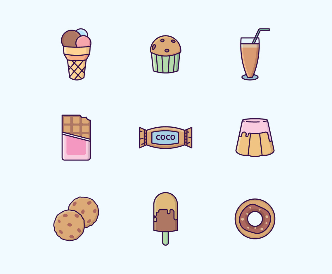 Chocolate Sweets  Drinks Vector Set