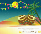 Pongal Greeting Card Vector